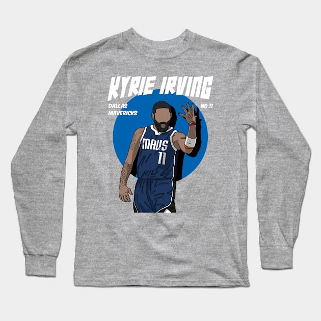 Kyrie Irving Comic Style Art Long Sleeve T-Shirt by Luna Illustration